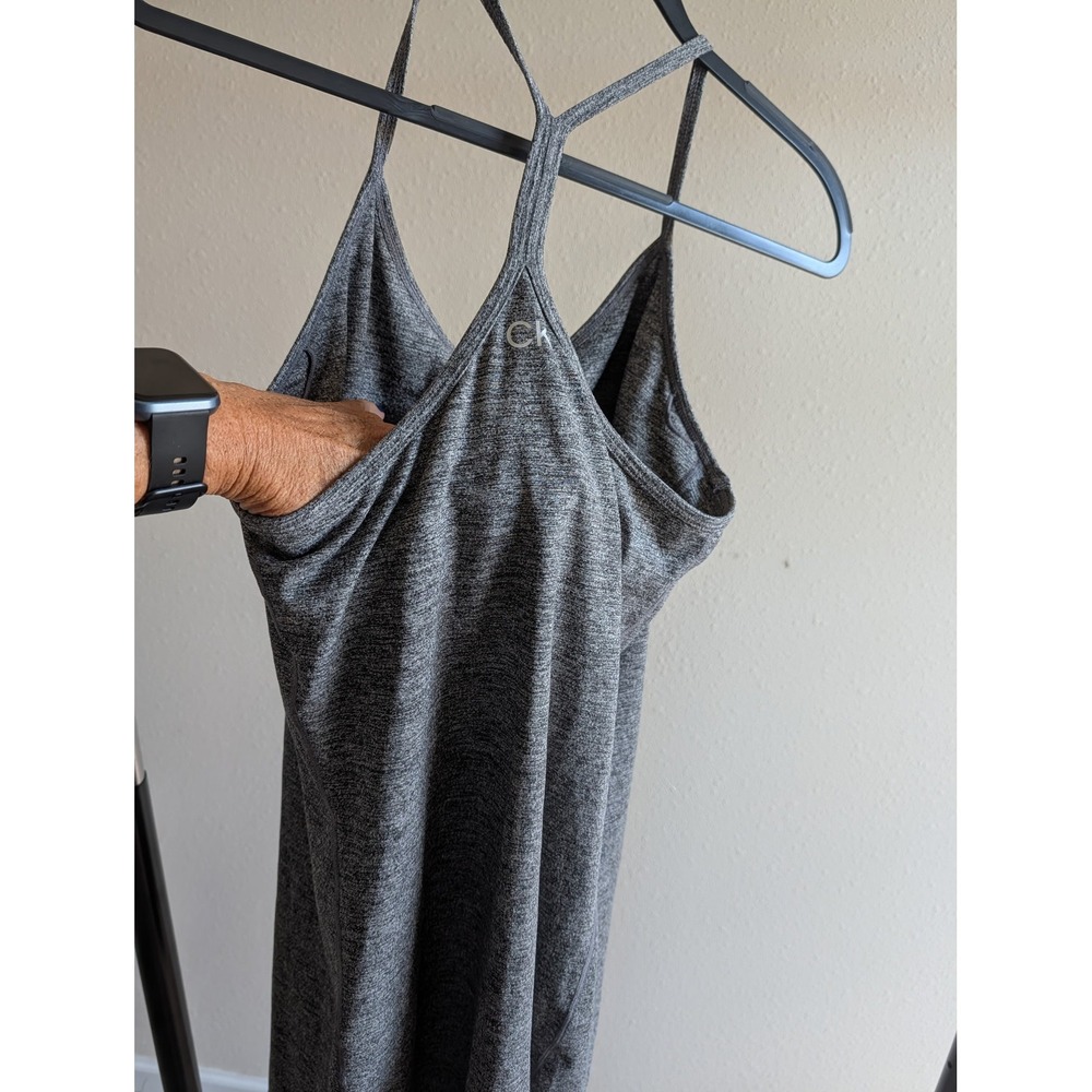Calvin Klein Performance Womens Heather Grey Y-Back Shelf Bra Tank dress Size M - Picture 2 of 5